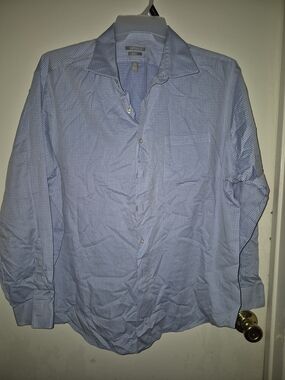 Van Heusen Blue Checked Men's Dress Shirt